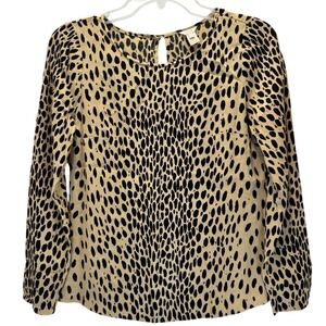 J‎ Crew Animal Print Blouse Top Size 2 Mob Wife Office Business Elegant Chic